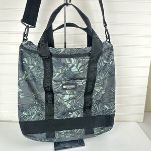 LeSportsac Large Tropical Camo Leaves Green Tote Messenger Shoulder Laptop Bag